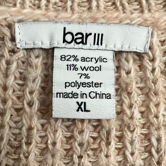 Bar III Women’s Cable Knit Oversized Sweater Light Peach Size XLarge - Picture 3 of 4